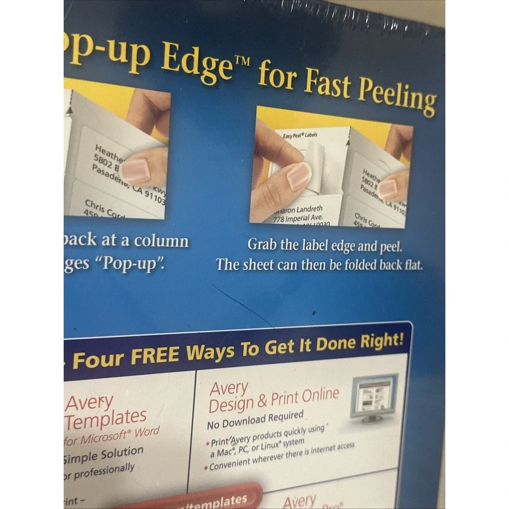 Avery Easy Peel Mailing Address Labels Laser 1 x 2 5/8 White 3000/Box 5160